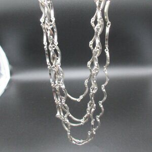 Vintage Paparazzi 5 Stranded Silver-Toned Necklace